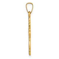 14k Polished Fleur De Lis Cross Pendant-XR1475