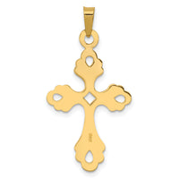 14k Polished Fleur De Lis Cross Pendant-XR1476