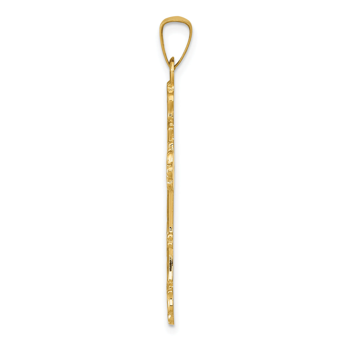 14k Polished Budded Cross Pendant-XR1480