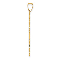 14k Polished Budded Cross Pendant-XR1480