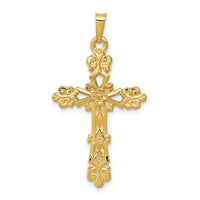 14k Polished Budded Cross Pendant-XR1480