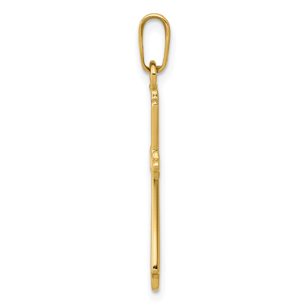 14k Polished Cross Pendant-XR1481