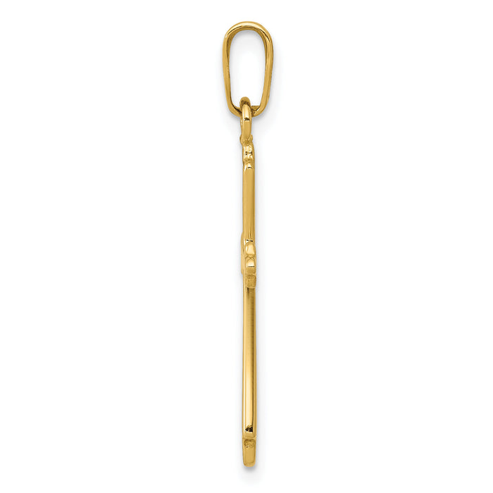 14k Polished Cross Pendant-XR1481