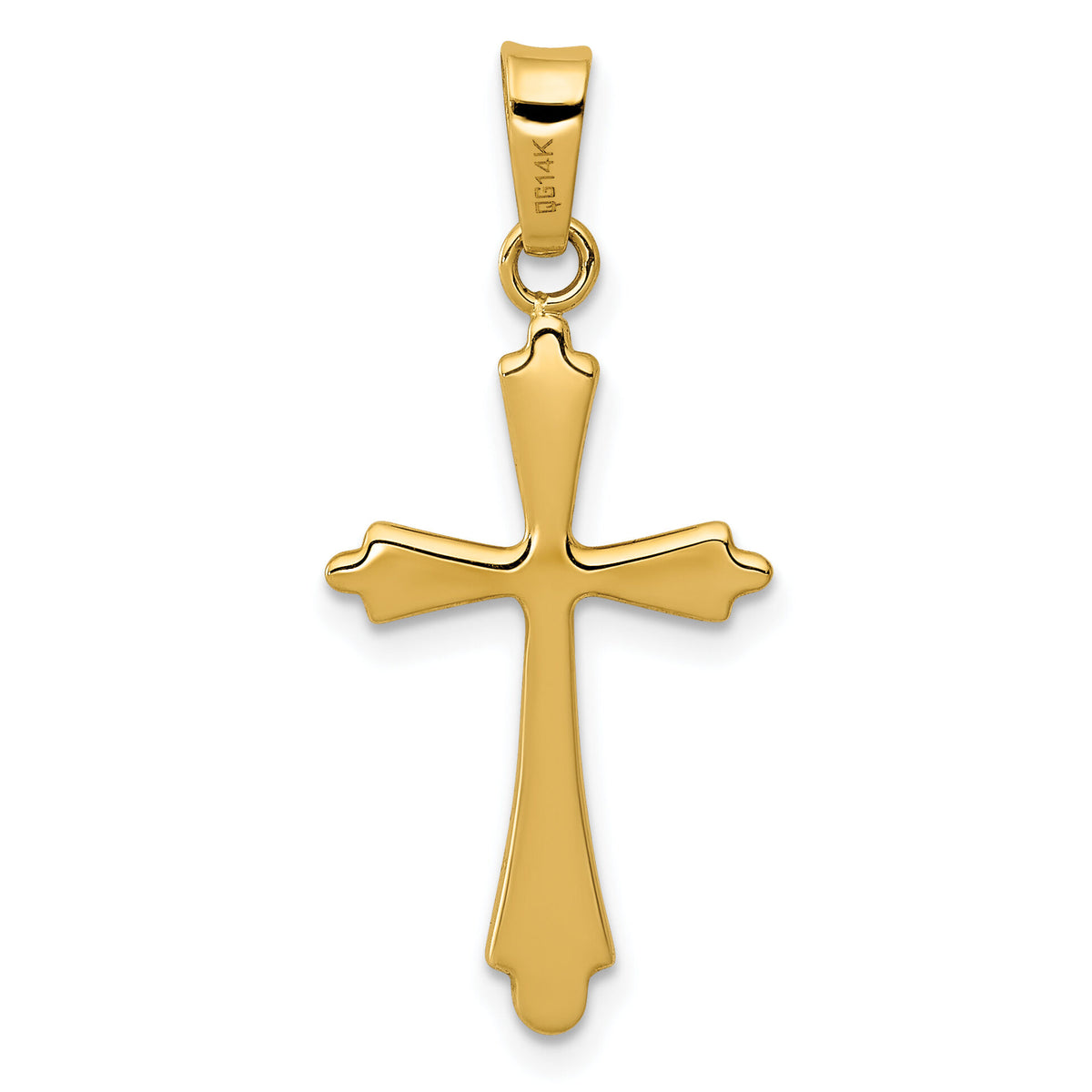 14k Polished Cross Pendant-XR1481