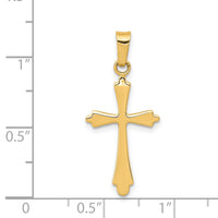 14k Polished Cross Pendant-XR1481