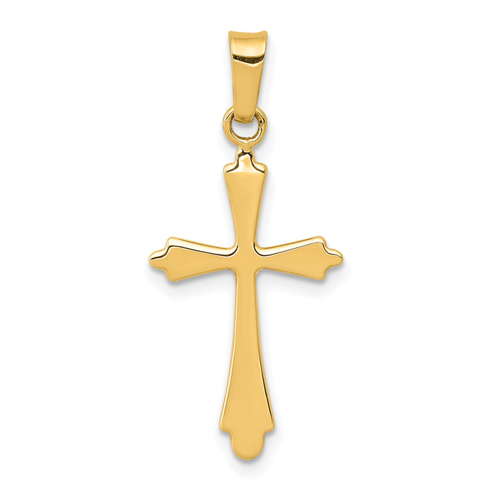 14k Polished Cross Pendant-XR1481
