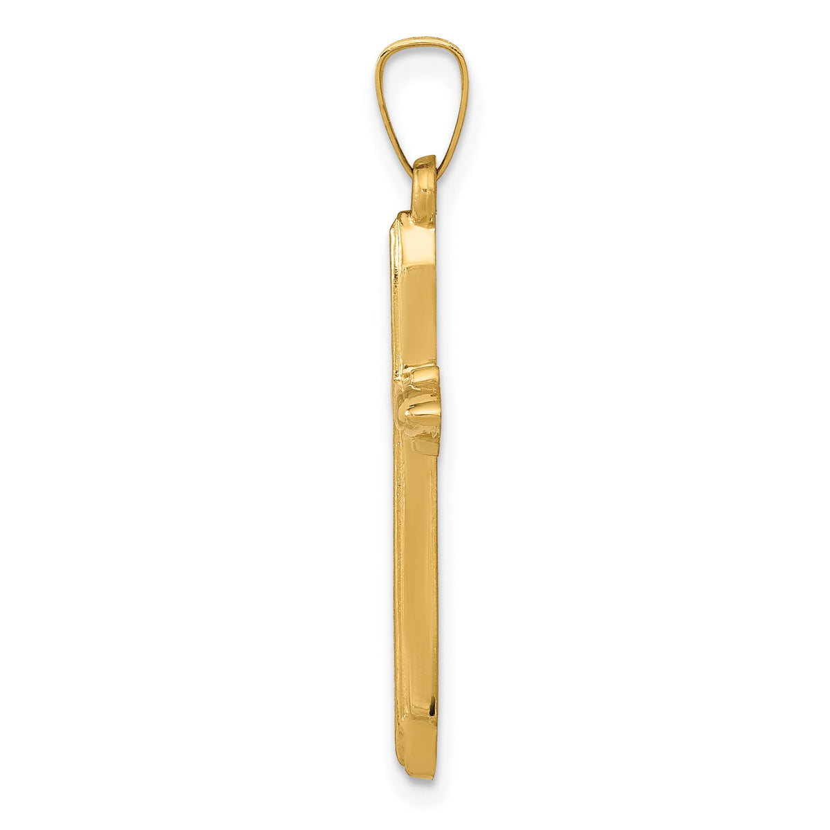 14k Textured and Polished Passion Cross Pendant-XR1482