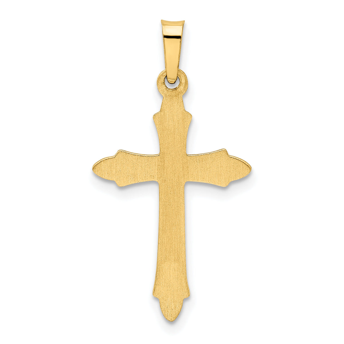 14k Textured and Polished Passion Cross Pendant-XR1482