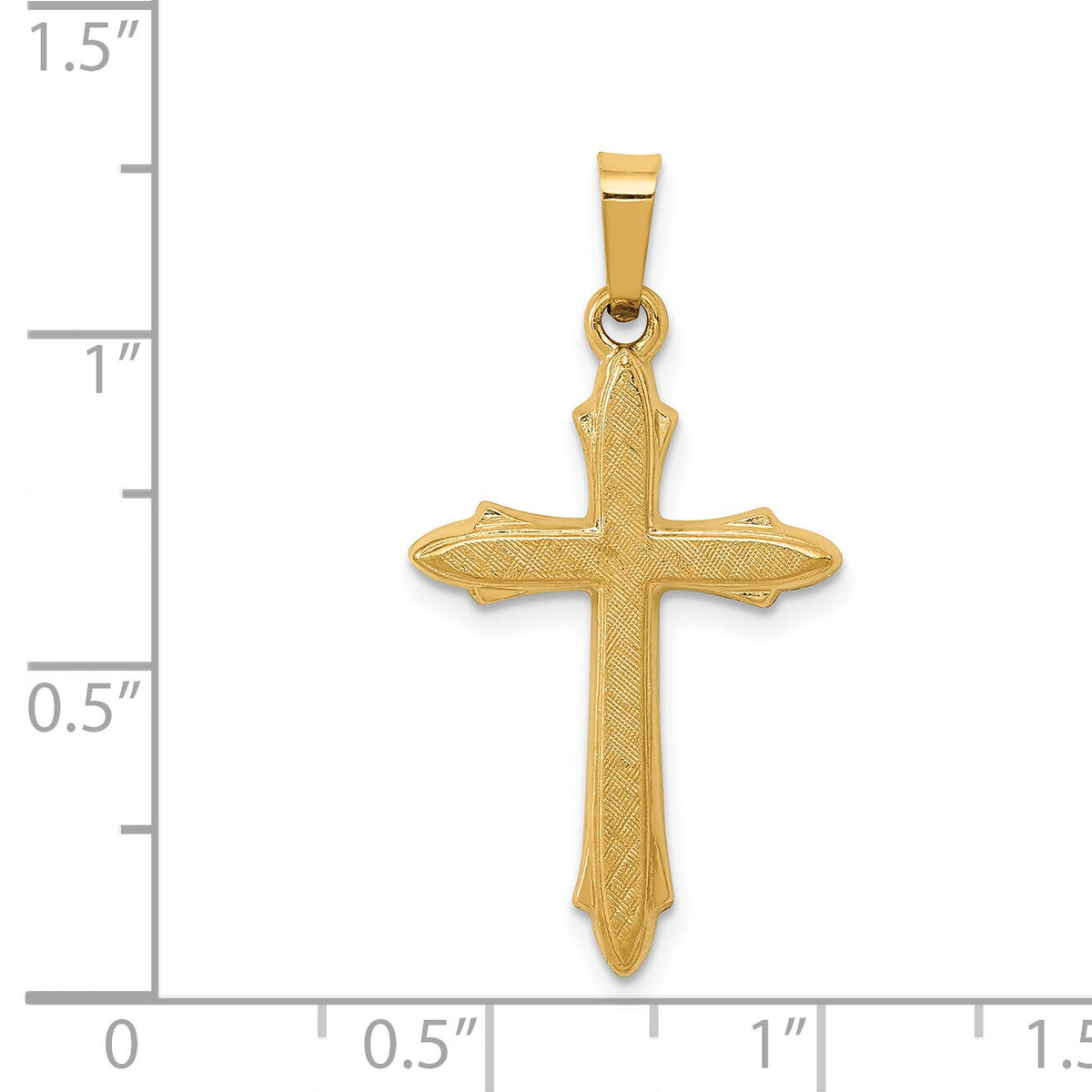 14k Textured and Polished Passion Cross Pendant-XR1482