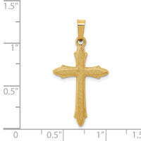 14k Textured and Polished Passion Cross Pendant-XR1482