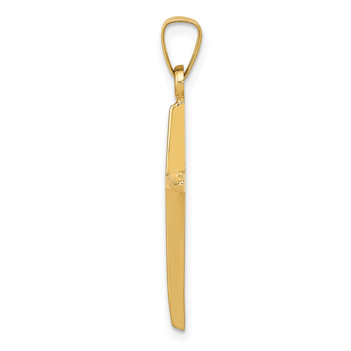 14k Polished Latin Cross Pendant-XR1484