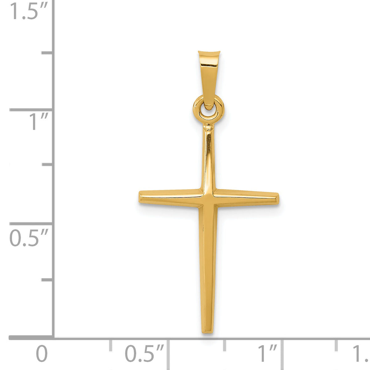 14k Polished Latin Cross Pendant-XR1484