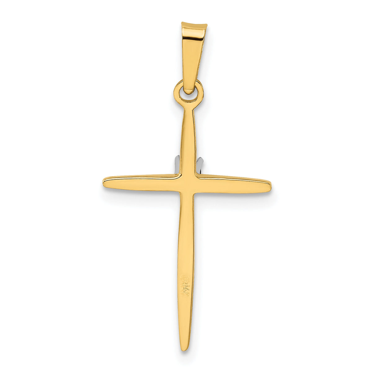 14k Diamond Polished Passion Cross Pendant-XR1488