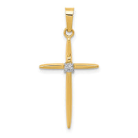 14k Diamond Polished Passion Cross Pendant-XR1488