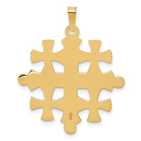 14k Polished Jerusalem Cross Pendant-XR1489