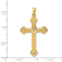 14k Budded Cross Pendant-XR149