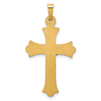 14k Two-Tone Textured and Polished INRI Crucifix Cross Pendant-XR1491
