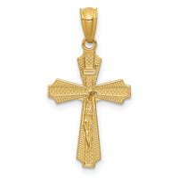 14k Gold Polished Small Passion Crucifix Pendant-XR1493