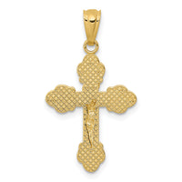 14k Gold Polished INRI Small Crucifix Pendant-XR1494