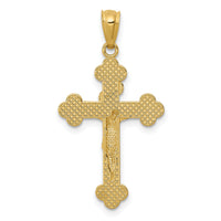 14k Gold Polished INRI Medium Crucifix Pendant-XR1495