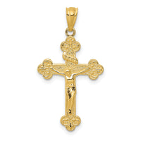 14k Gold Polished INRI Medium Crucifix Pendant-XR1495