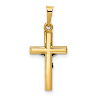14K w/Rhodium Polished Inri Crucifix Pendant-XR1496