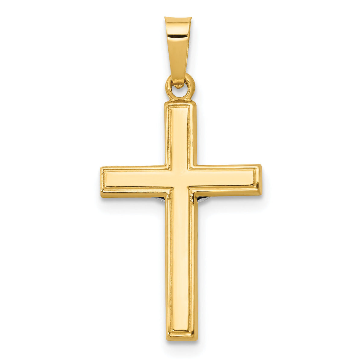 14K w/Rhodium Polished Inri Crucifix Pendant-XR1497