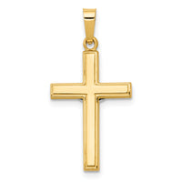 14K w/Rhodium Polished Inri Crucifix Pendant-XR1497