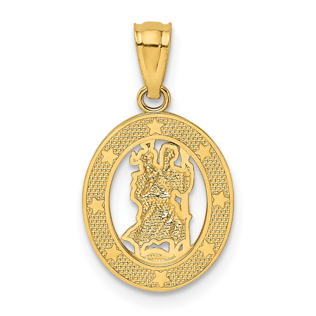 14k Gold Polished St Christopher Pendant-XR1499