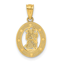 14k Gold Polished St Christopher Pendant-XR1499