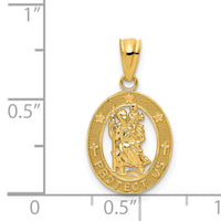 14k Gold Polished St Christopher Pendant-XR1499