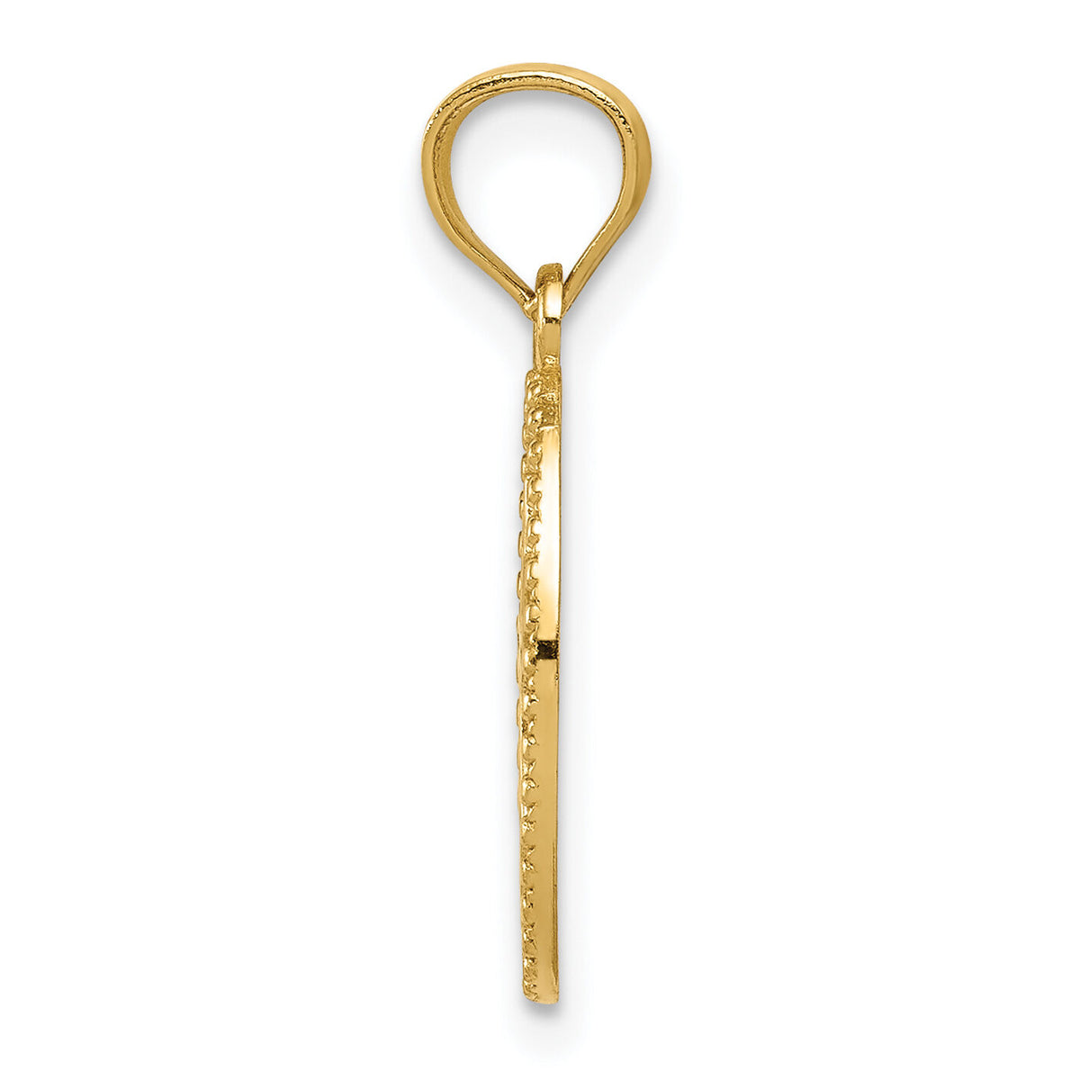 14k Gold Polished Small Cross Medal Pendant-XR1502