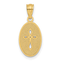 14k Gold Polished Small Cross Medal Pendant-XR1502