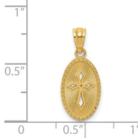 14k Gold Polished Small Cross Medal Pendant-XR1502