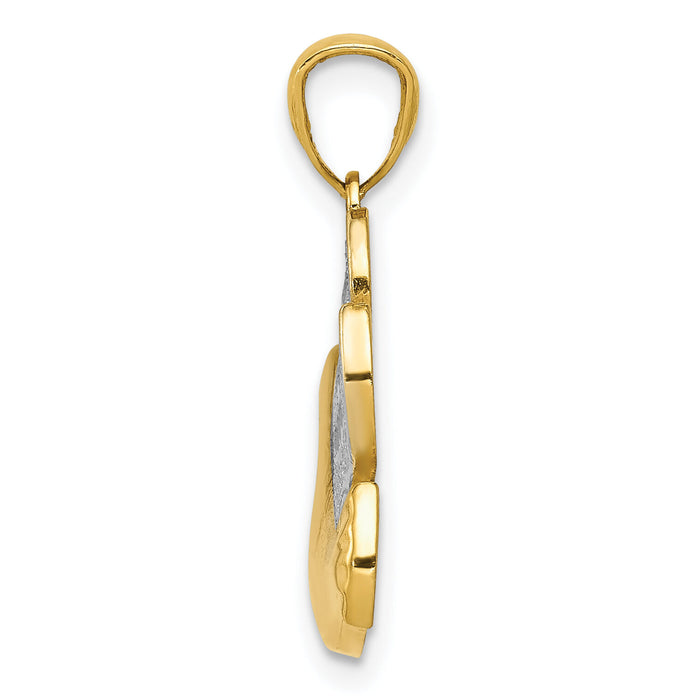 14k w/Rhodium Peace Dove Pendant-XR1512