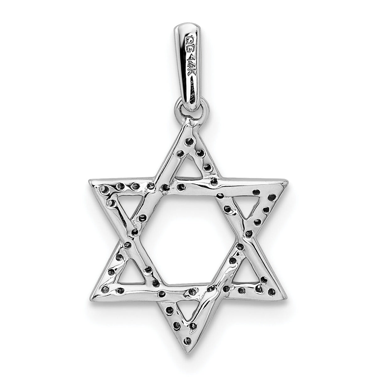 14k White Gold Diamond Star of David Pendant-XR1513