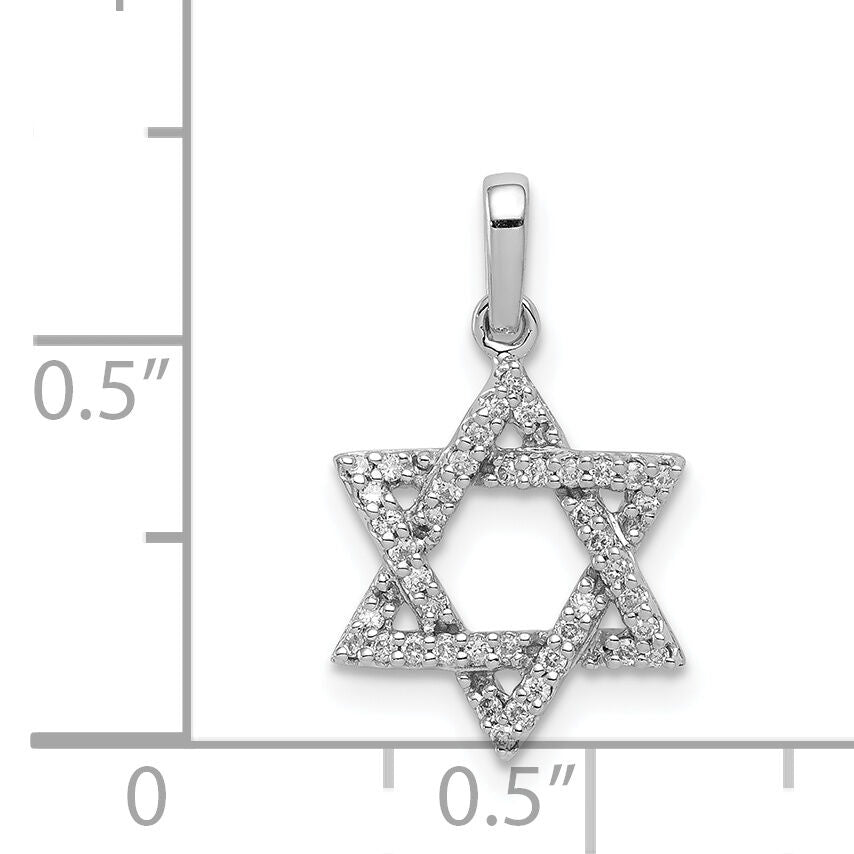 14k White Gold Diamond Star of David Pendant-XR1513