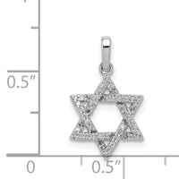 14k White Gold Diamond Star of David Pendant-XR1513