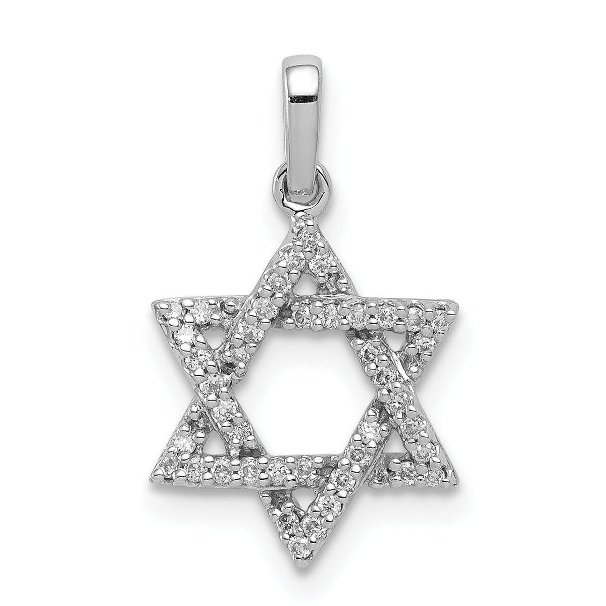 14k White Gold Diamond Star of David Pendant-XR1513