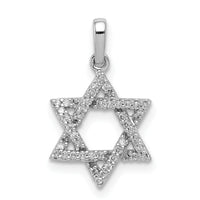 14k White Gold Diamond Star of David Pendant-XR1513