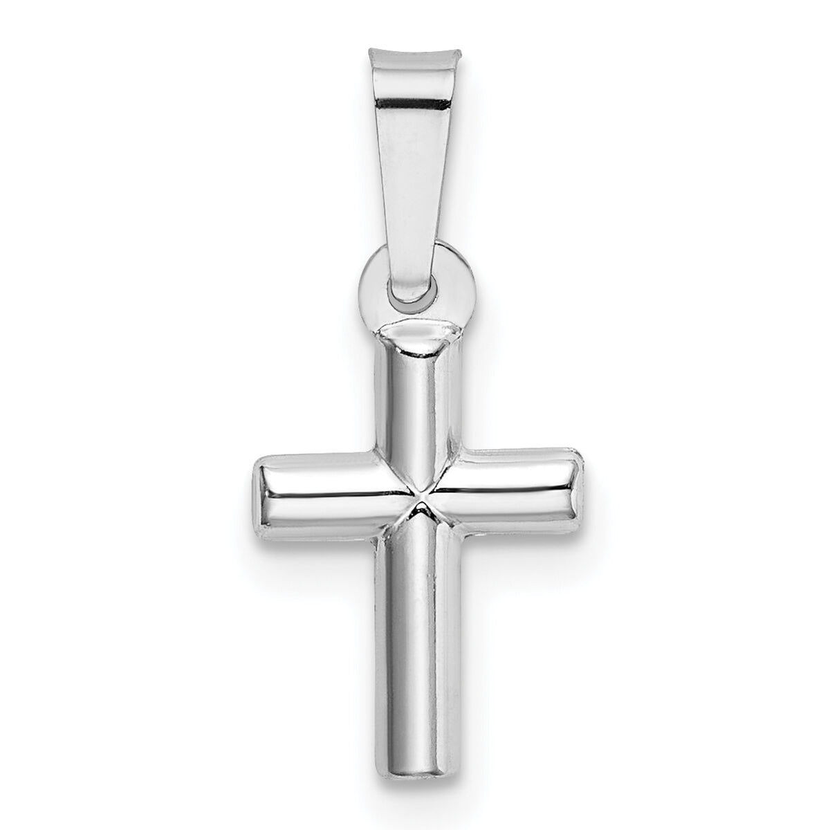 14k White Gold Polished Cross Pendant-XR1551