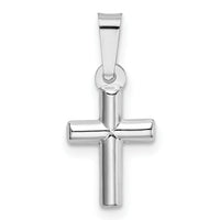 14k White Gold Polished Cross Pendant-XR1551