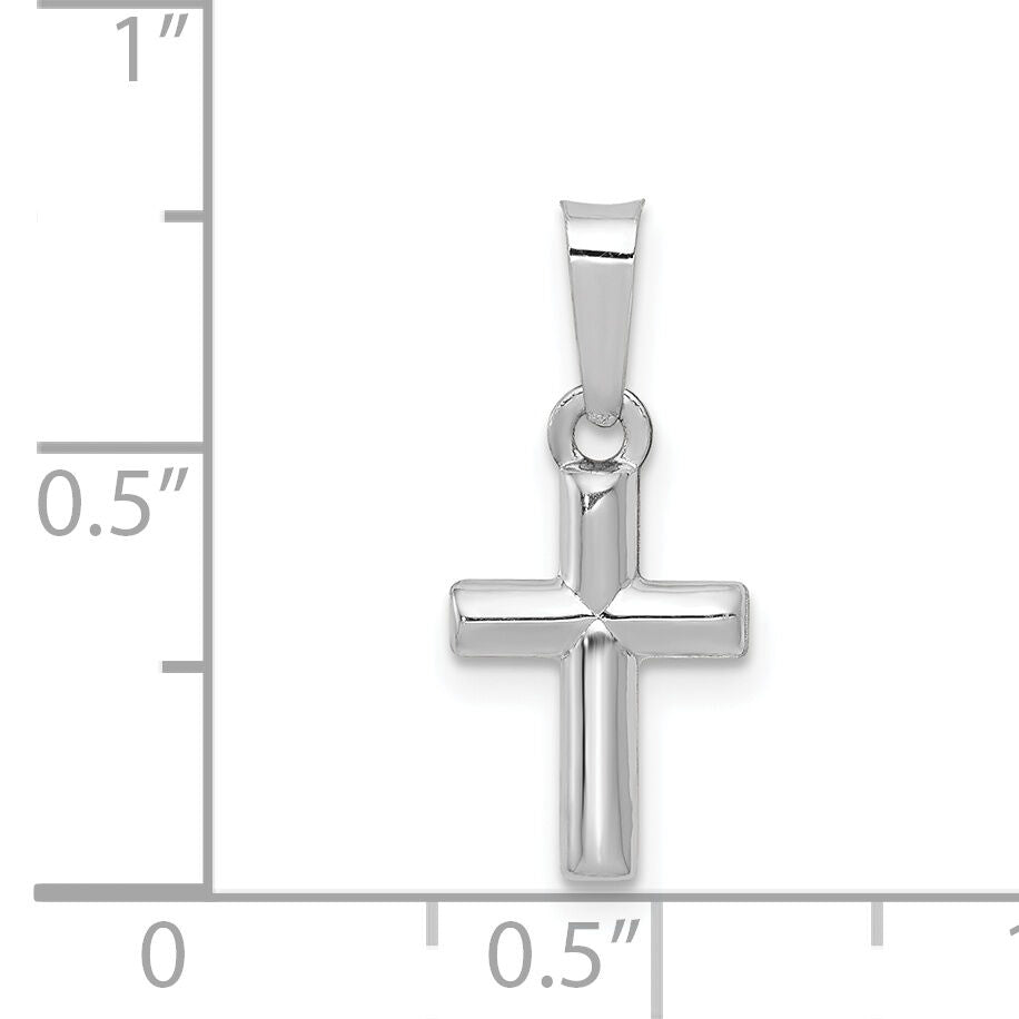 14k White Gold Polished Cross Pendant-XR1551