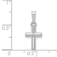14k White Gold Polished Cross Pendant-XR1551