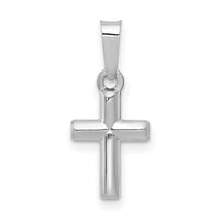 14k White Gold Polished Cross Pendant-XR1551