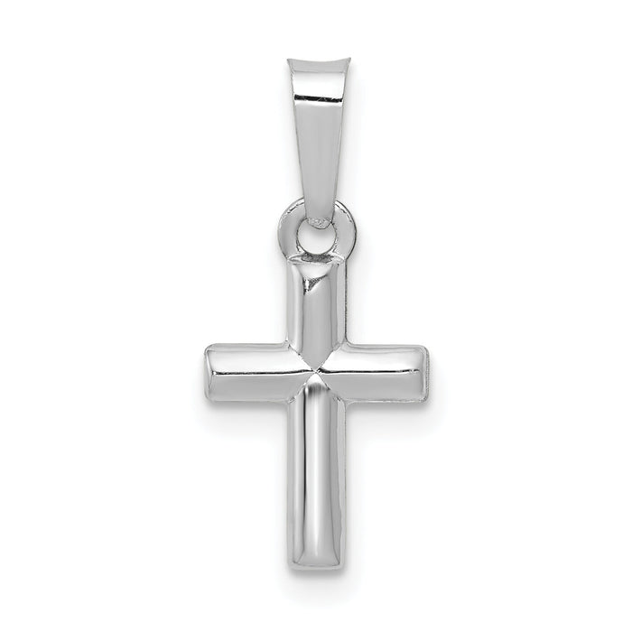 14k White Gold Polished Cross Pendant-XR1551
