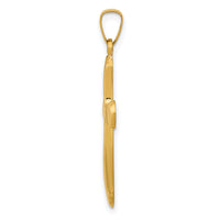 14k Polished Rounded Cross Pendant-XR1554
