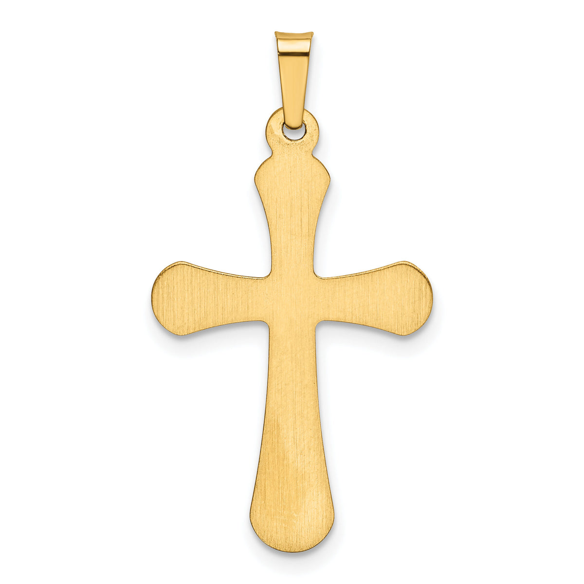 14k Polished Rounded Cross Pendant-XR1554