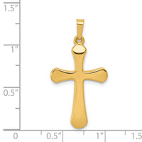 14k Polished Rounded Cross Pendant-XR1554