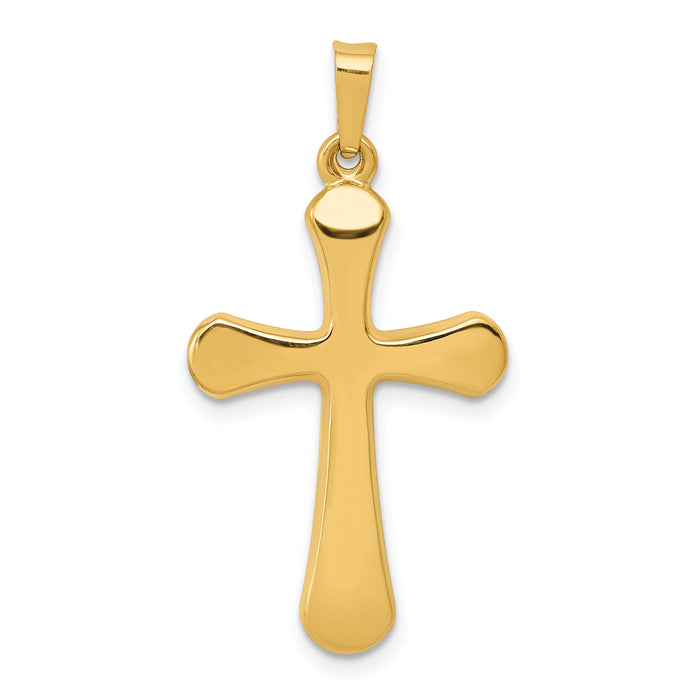 14k Polished Rounded Cross Pendant-XR1554
